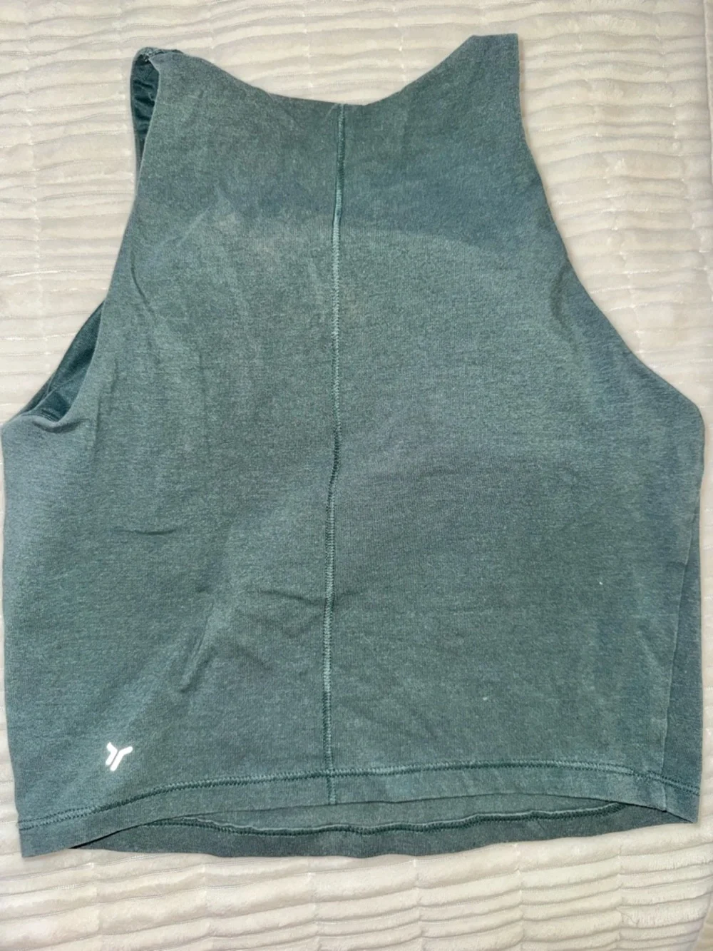 Old Navy Heather Green Cropped Tank Top - Picture 2 of 3